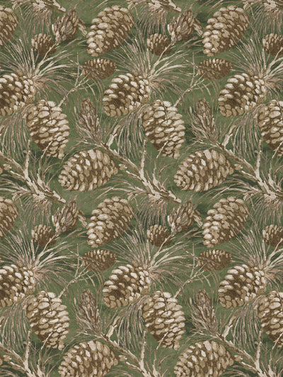 pinecones linen fabric by nathan turner moss