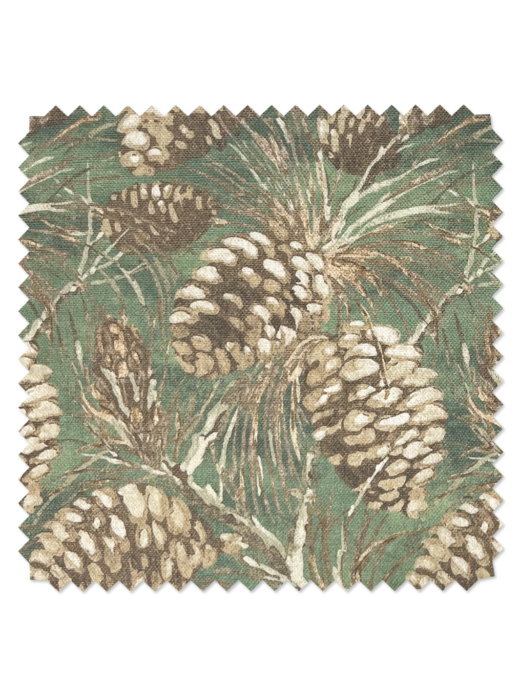 pinecones linen fabric by nathan turner moss