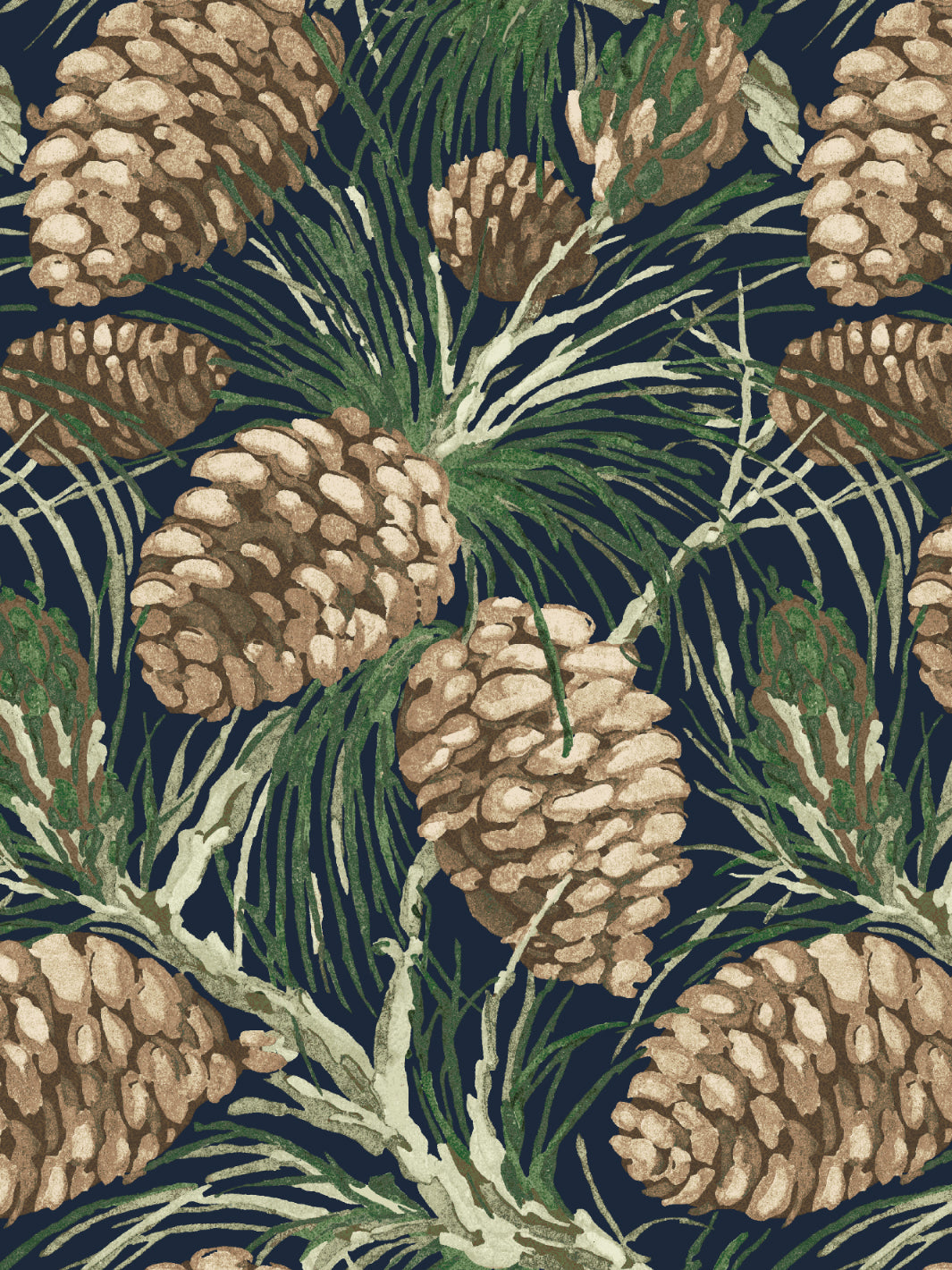 pinecones wallpaper by nathan turner navy