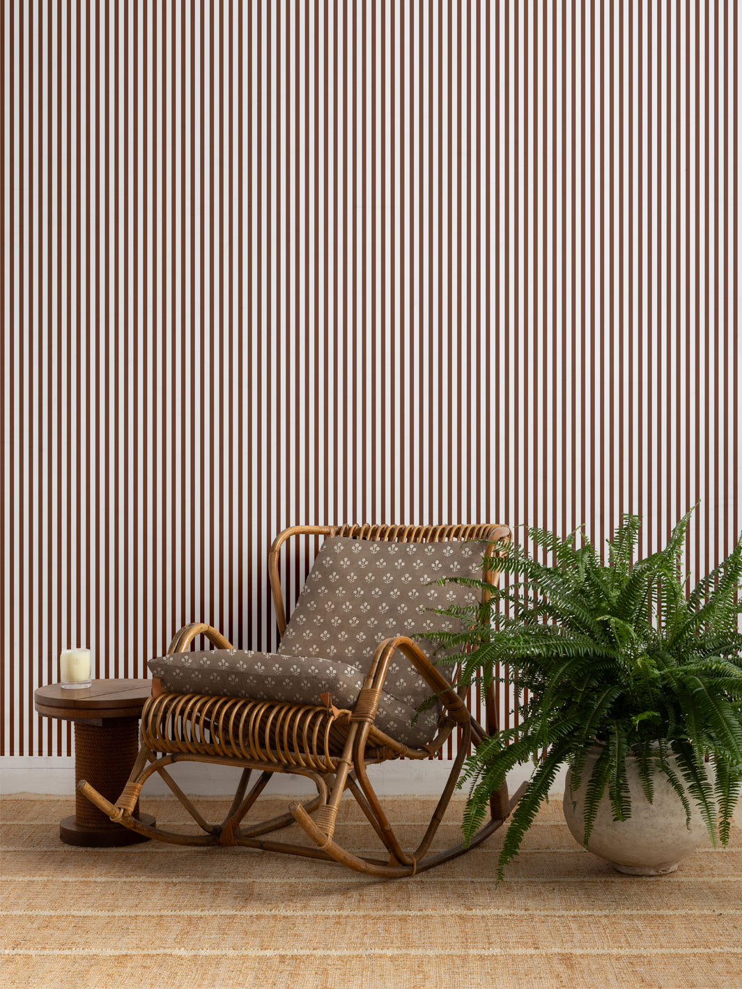 'Preppy Stripe' Wallpaper by Sugar Paper - Chocolate