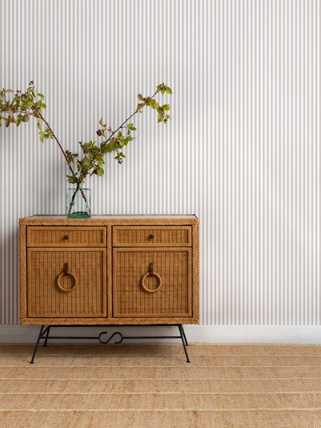 'Preppy Stripe' Wallpaper by Sugar Paper - Khaki