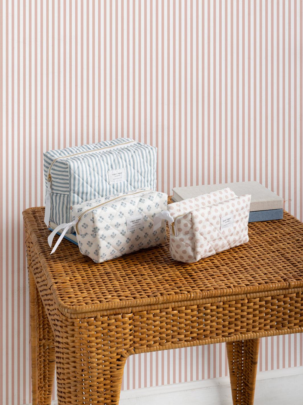 'Preppy Stripe' Wallpaper by Sugar Paper - Rose