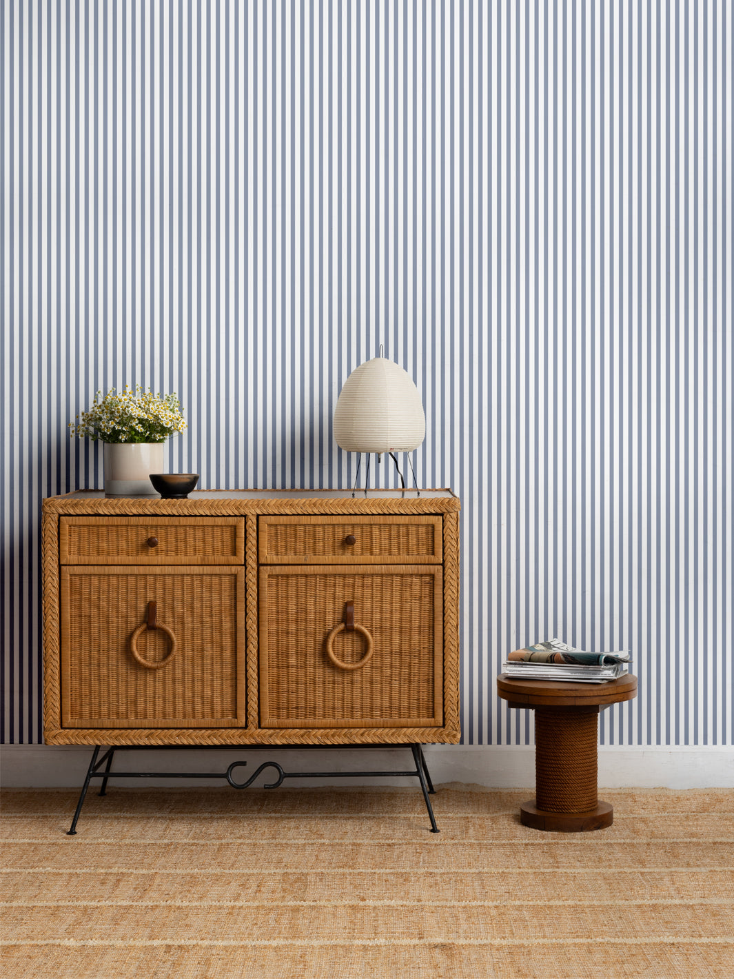 'Preppy Stripe' Wallpaper by Sugar Paper - Slate