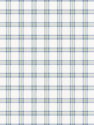 rodgers plaid linen fabric by nathan turner blue green