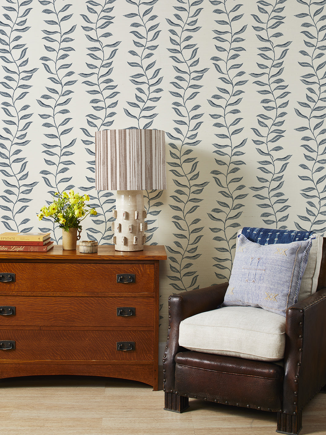 seneca grasscloth wallpaper by nathan turner darker blue