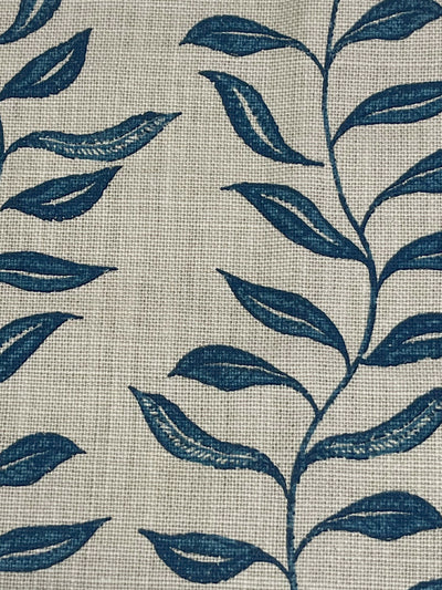 'Seneca' Hand Printed Linen Fabric by Nathan Turner - Dark Blue