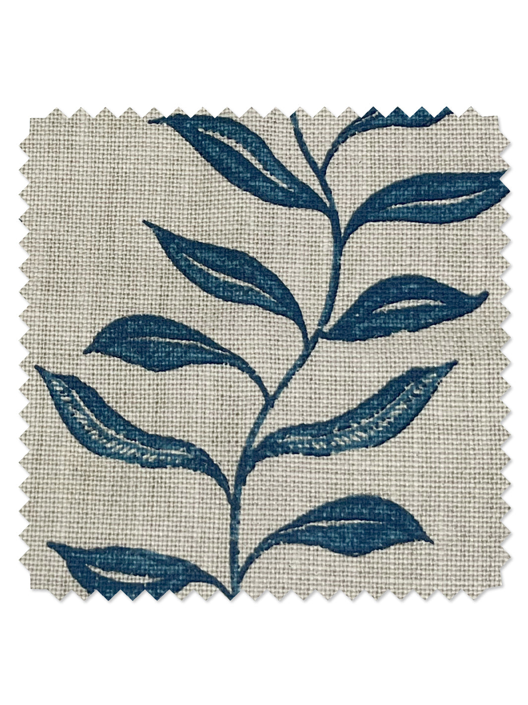 'Seneca' Hand Printed Linen Fabric by Nathan Turner - Dark Blue