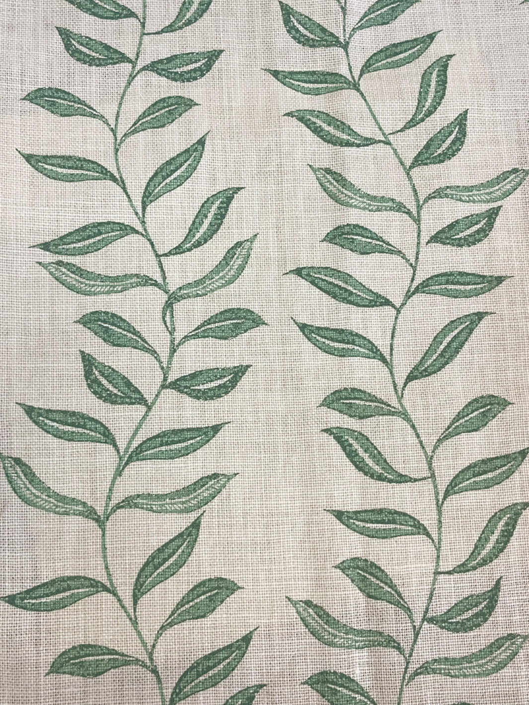 'Seneca' Hand Printed Linen Fabric by Nathan Turner - Green