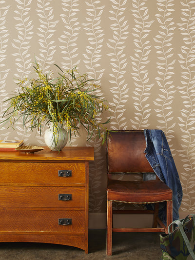 seneca kraft wallpaper by nathan turner blue on brown