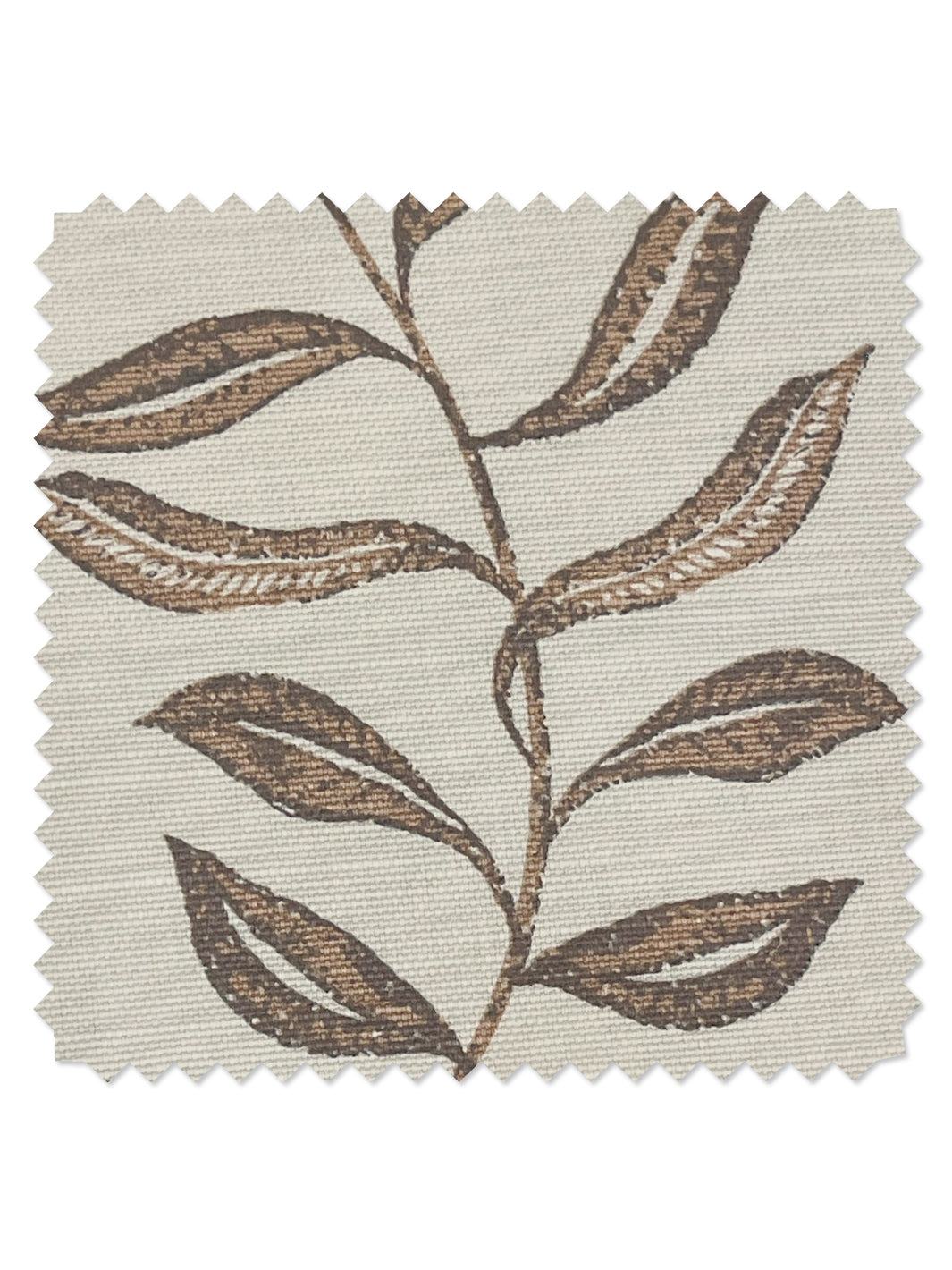 'Seneca' Hand Printed Linen Fabric by Nathan Turner - Brown