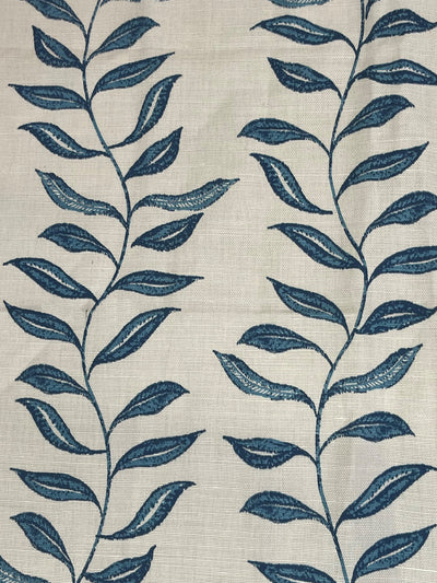 'Seneca' Hand Printed Linen Fabric by Nathan Turner - Dark Blue