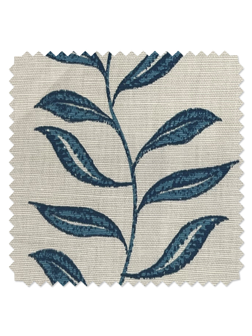 'Seneca' Hand Printed Linen Fabric by Nathan Turner - Dark Blue