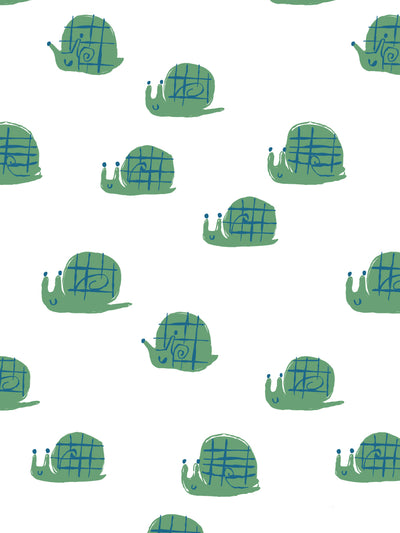 snails wallpaper by tea collection green