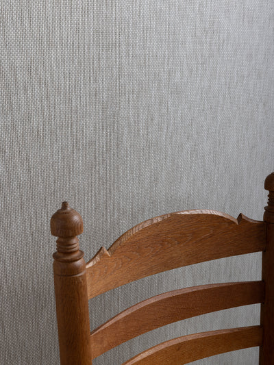 'Stitch Two Tone' Grasscloth Wallpaper in Asphalt Cream