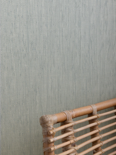 'Stitch Two Tone' Grasscloth Wallpaper in Sage Cream