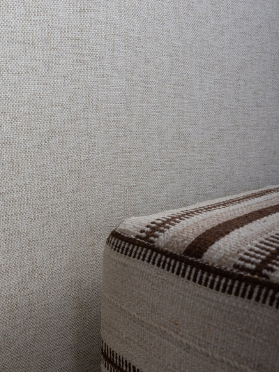 'Stitch Two Tone' Grasscloth Wallpaper in Sesame Cream