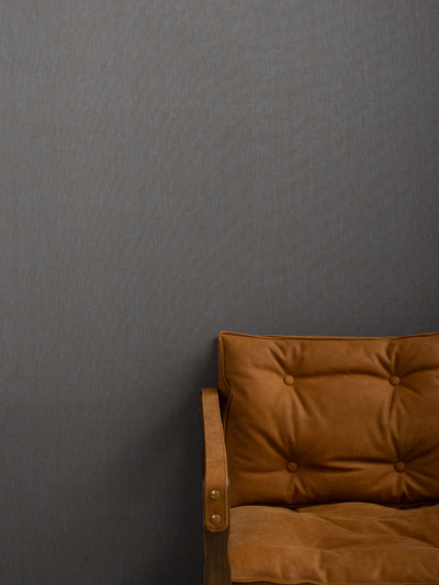 'Stitch Two Tone' Grasscloth Wallpaper in Smoke Blue