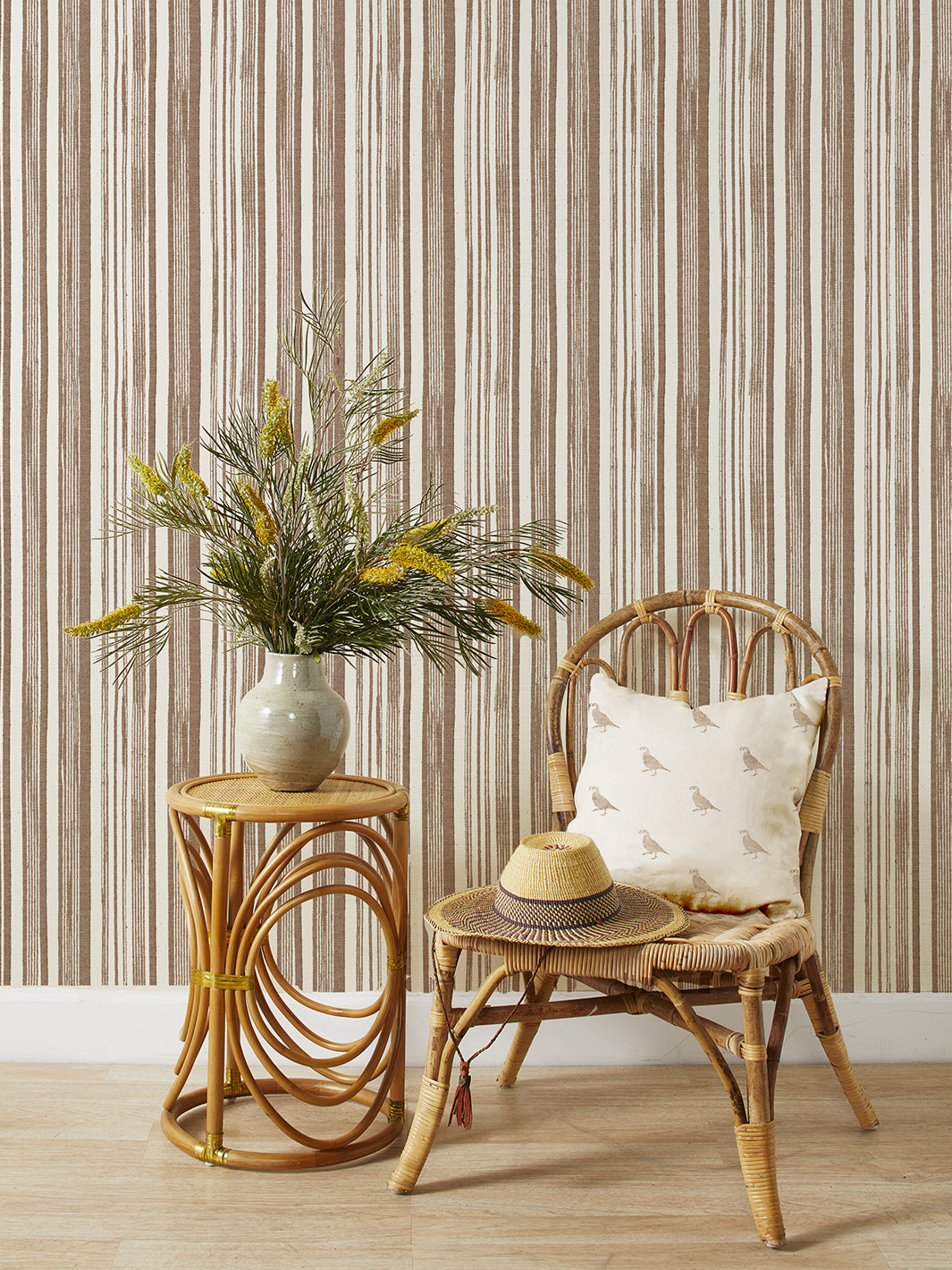 stuart stripe grasscloth wallpaper by nathan turner brown