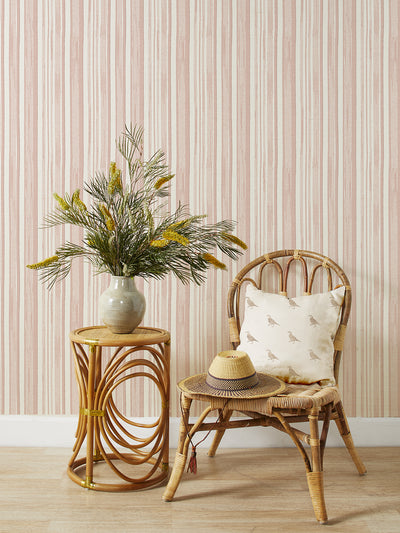 stuart stripe grasscloth wallpaper by nathan turner pink