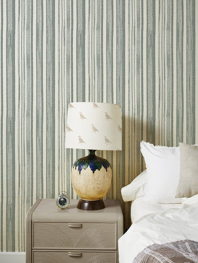 stuart stripe grasscloth wallpaper by nathan turner sage