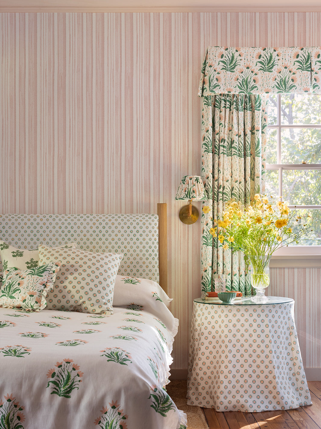 stuart stripe wallpaper by nathan turner pink