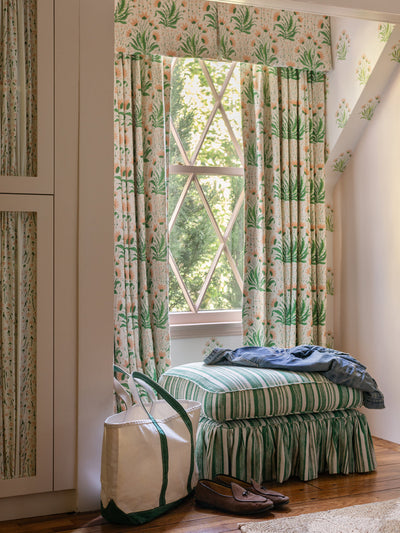 stuart stripe linen fabric by nathan turner green