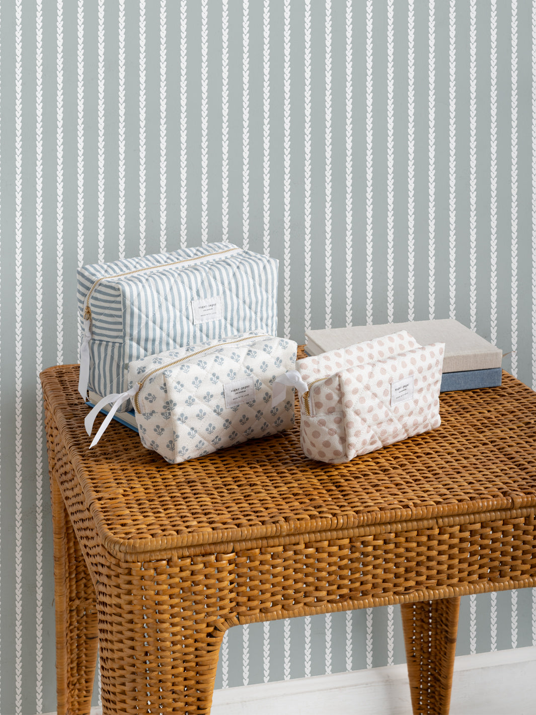 'Sweet Stripe' Wallpaper by Sugar Paper - Silver Sage