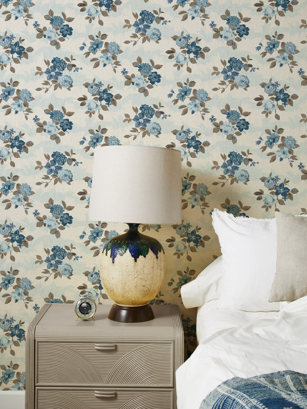 theodora grasscloth wallpaper by nathan turner blue brown