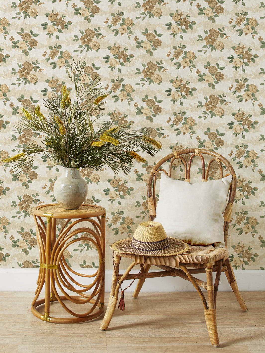 theodora grasscloth wallpaper by nathan turner gold green