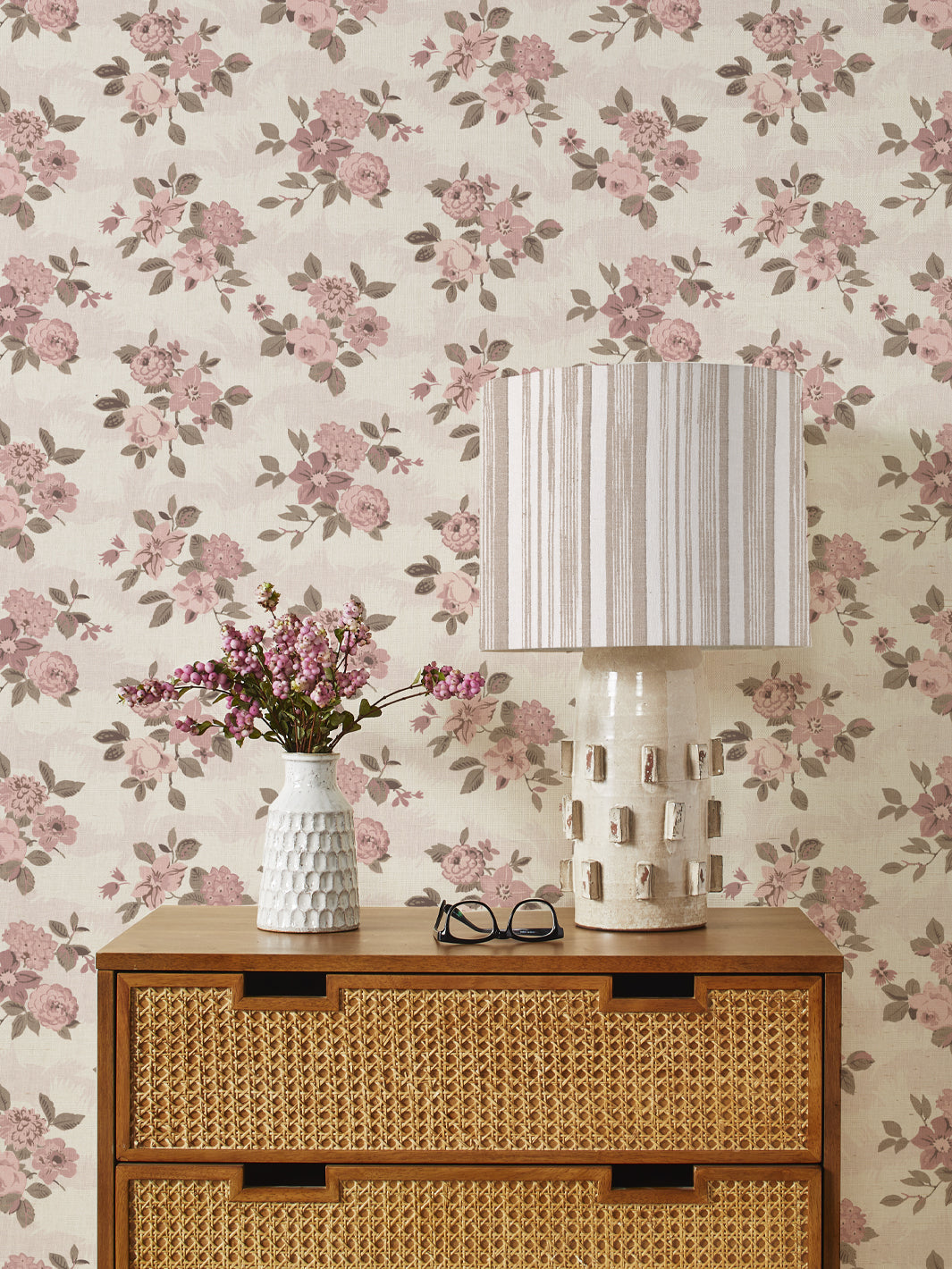 theodora grasscloth wallpaper by nathan turner pink brown