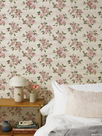 theodora grasscloth wallpaper by nathan turner pink green