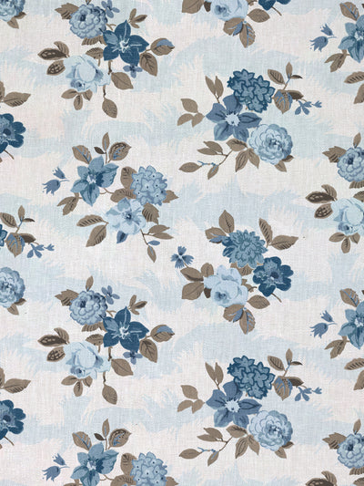 theodora linen fabric by nathan turner blue brown