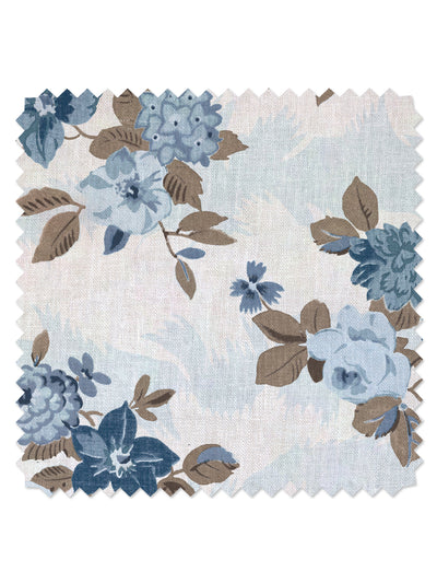 theodora linen fabric by nathan turner blue brown