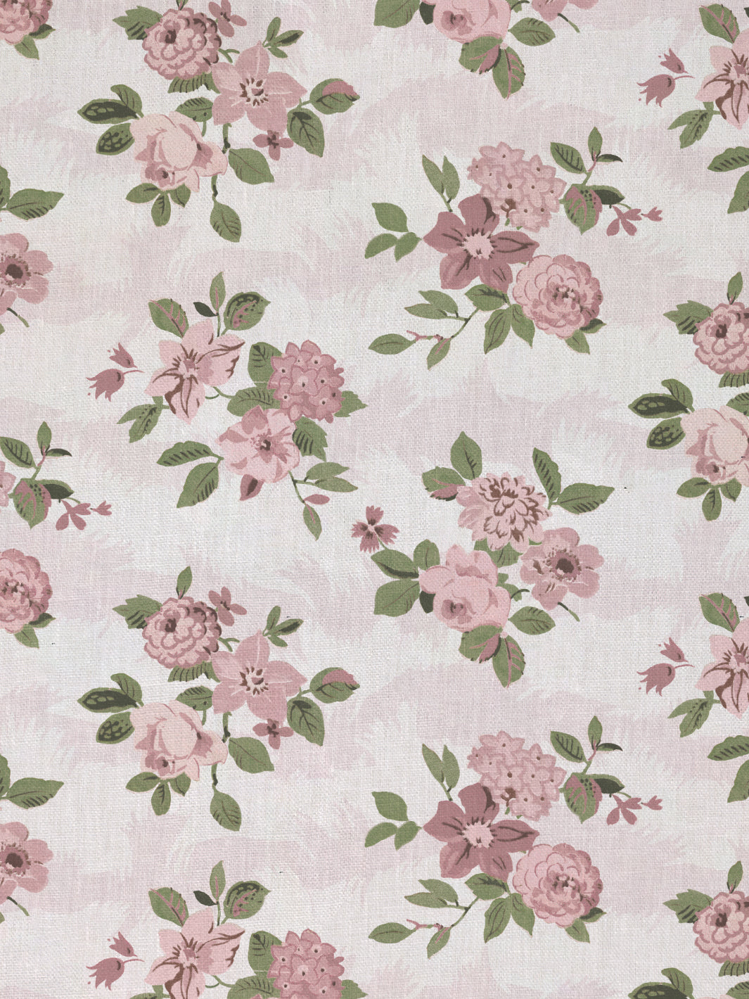 theodora linen fabric by nathan turner pink green