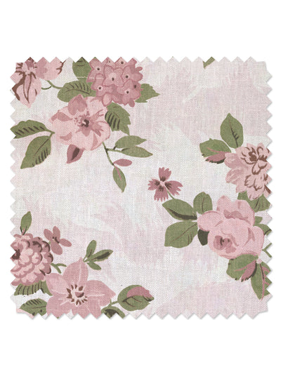 theodora linen fabric by nathan turner pink green