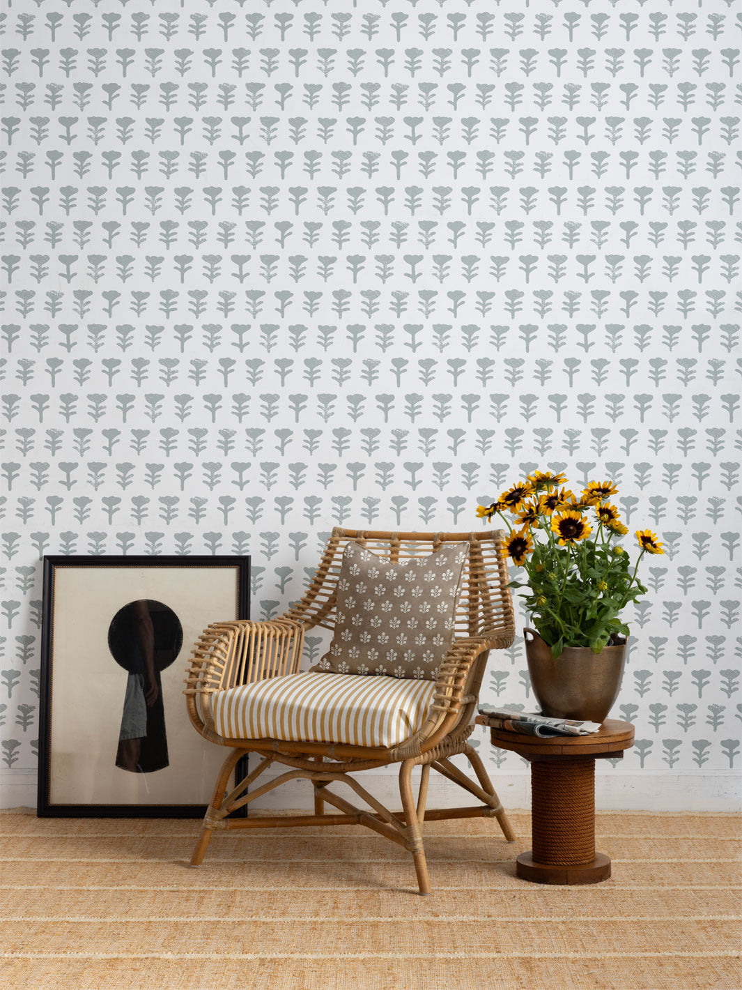 'Tulip Large' Wallpaper by Sugar Paper - Silver Sage