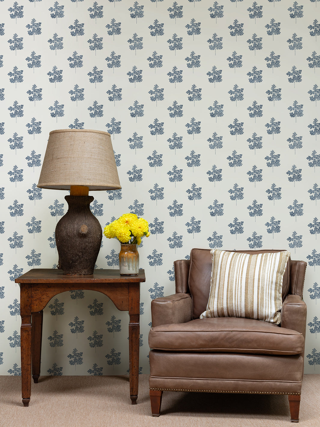 valley oak wallpaper by nathan turner darker blue