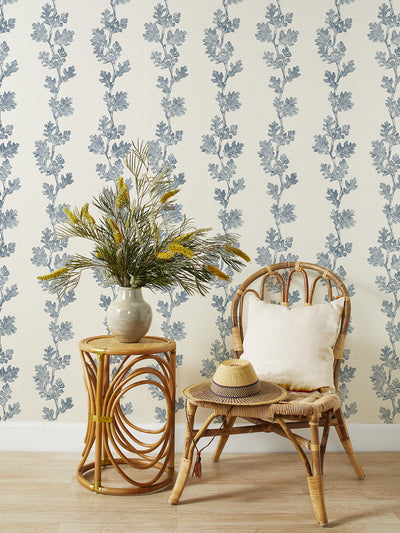 valley oak stripe grasscloth wallpaper by nathan turner blue