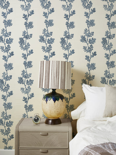 valley oak stripe grasscloth wallpaper by nathan turner darker blue