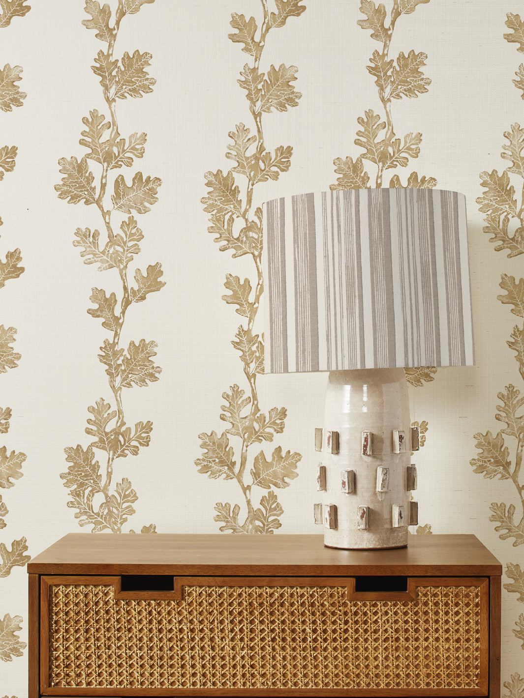 valley oak stripe grasscloth wallpaper by nathan turner gold