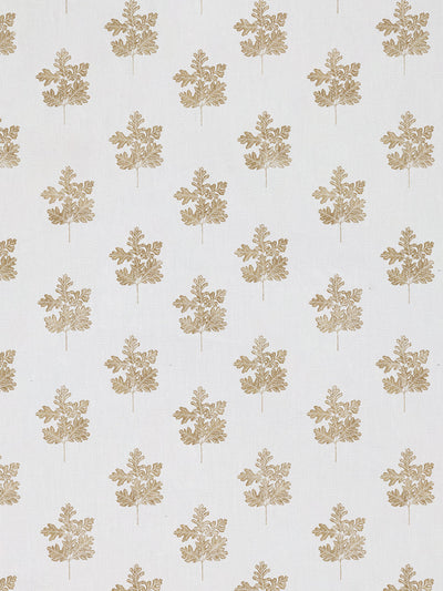 valley oak leaf linen fabric by nathan turner gold