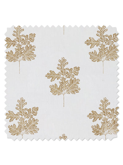 valley oak leaf linen fabric by nathan turner gold