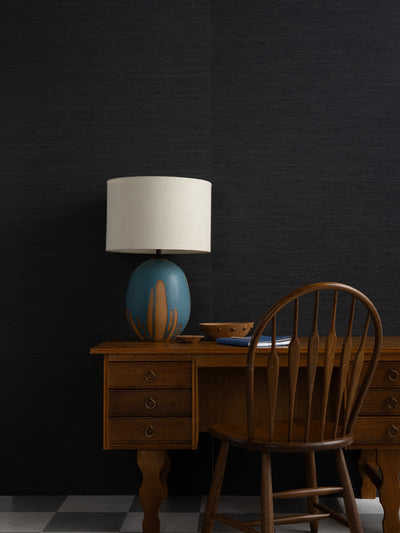 'Woven Solid' Grasscloth Wallpaper in Fog