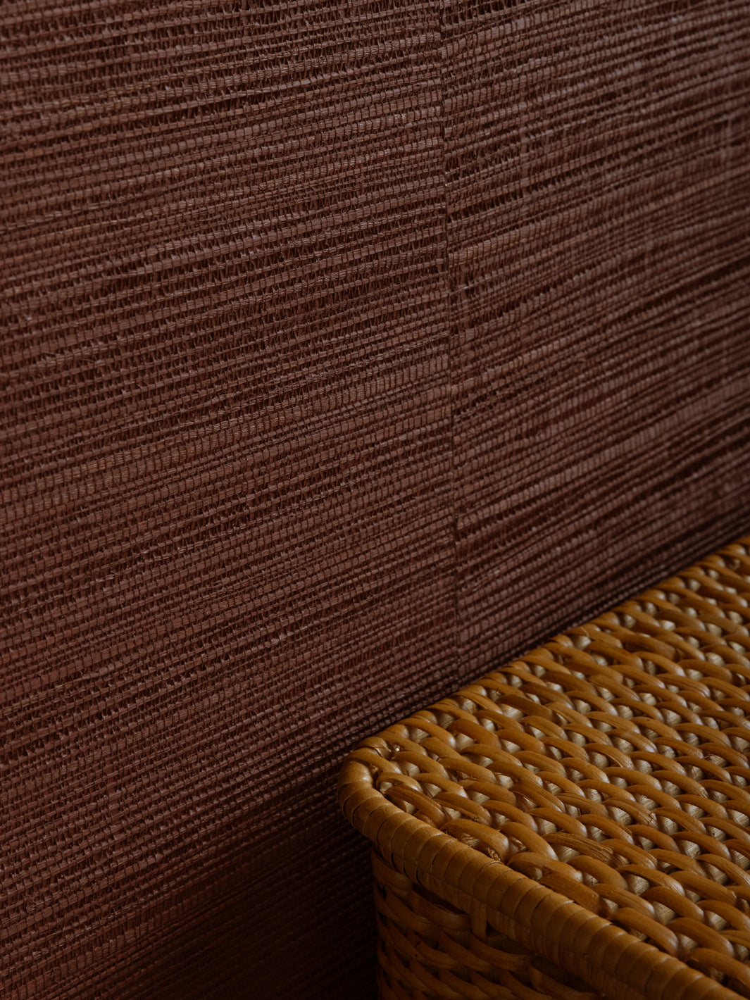 'Woven Solid' Grasscloth Wallpaper in Lumber