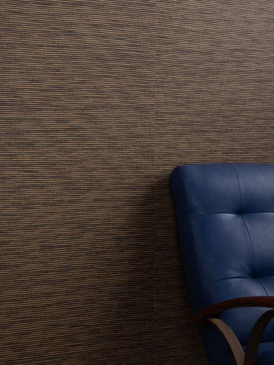 'Woven Textures' Grasscloth Wallpaper in Cinnamon Stripe