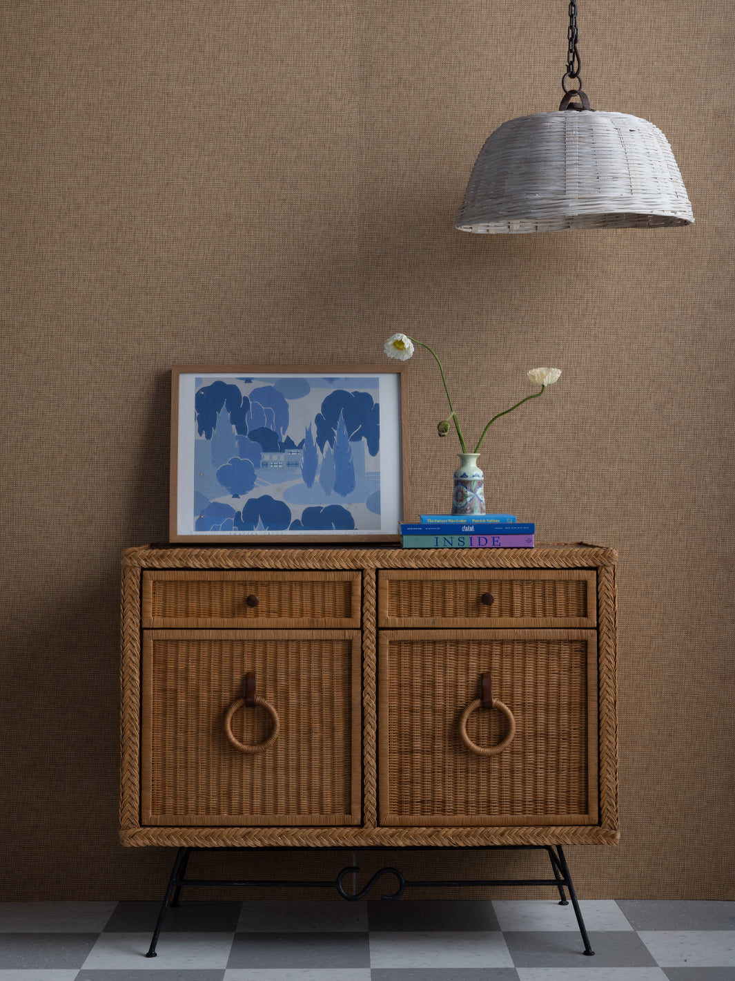 'Woven Textures' Grasscloth Wallpaper in Rattan - Beach