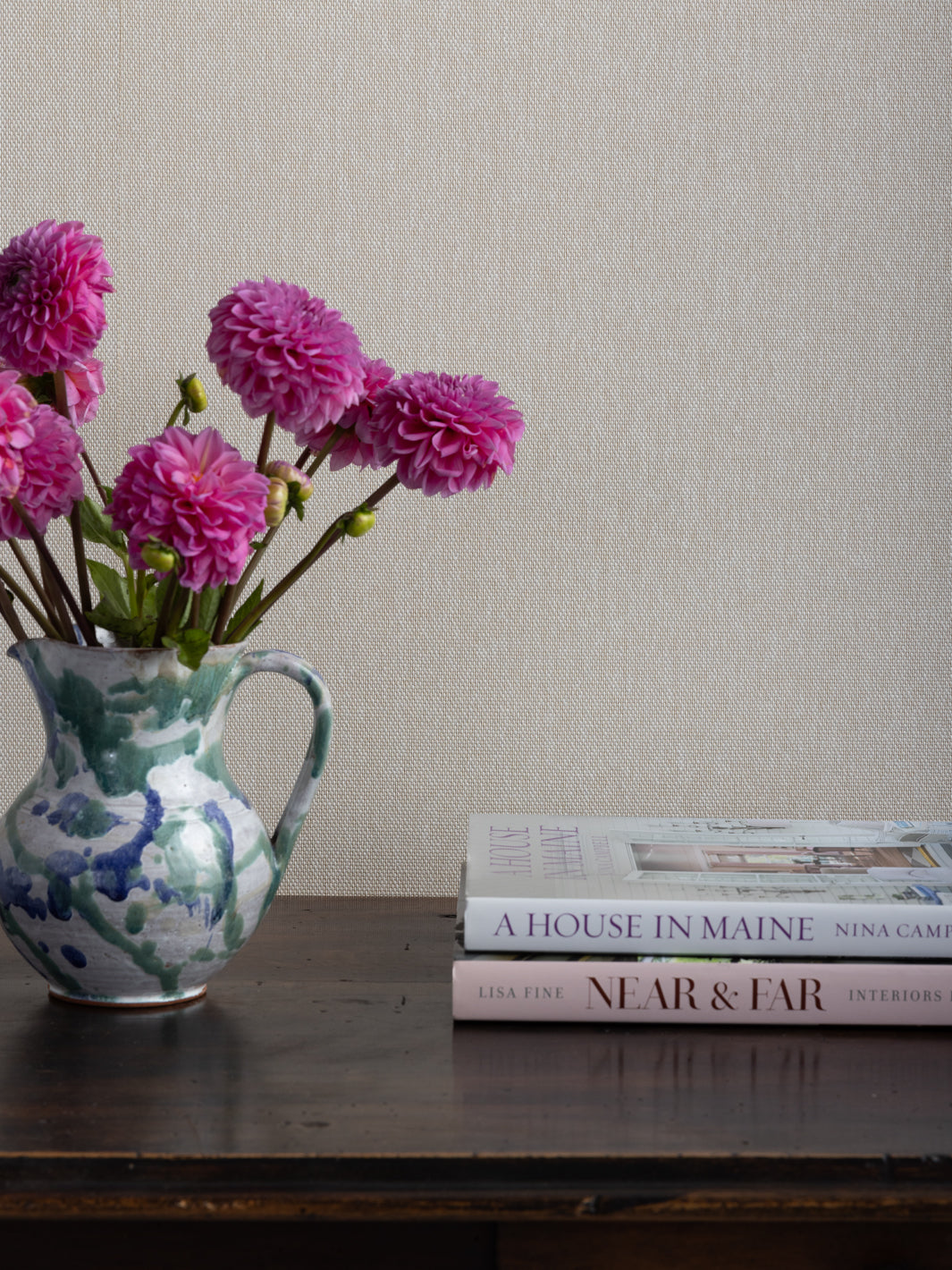 'Woven Textures' Grasscloth Wallpaper in Stone Weave