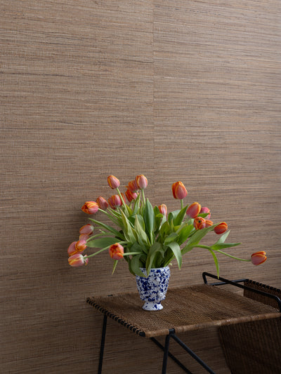 'Woven Two Tone' Grasscloth Wallpaper in Dune