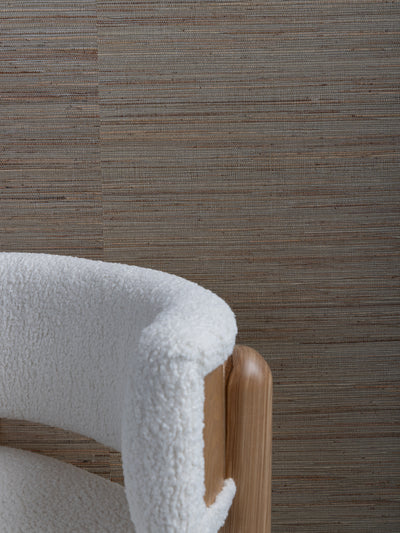 'Woven Two Tone' Grasscloth Wallpaper in Steel