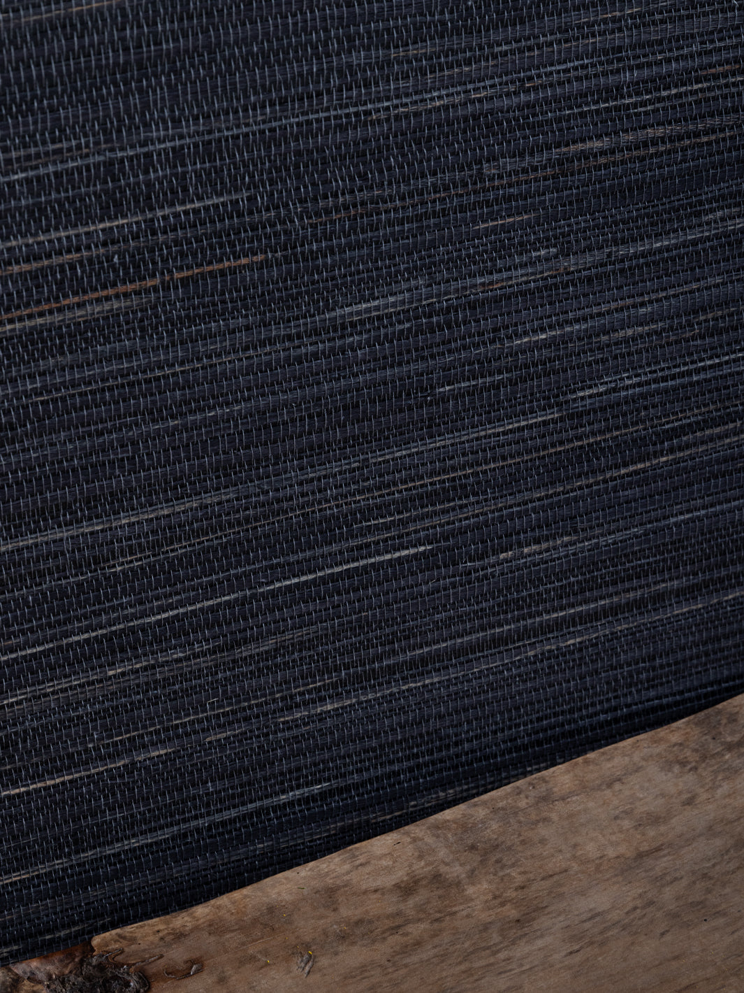 'Woven Two Tone' Grasscloth Wallpaper in Tar